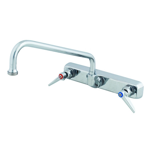 T&S Brass - B-1127 - Workboard Faucet, Wall Mount, 8-inch Centers, 10-inch Swing Nozzle, Lever Handles
