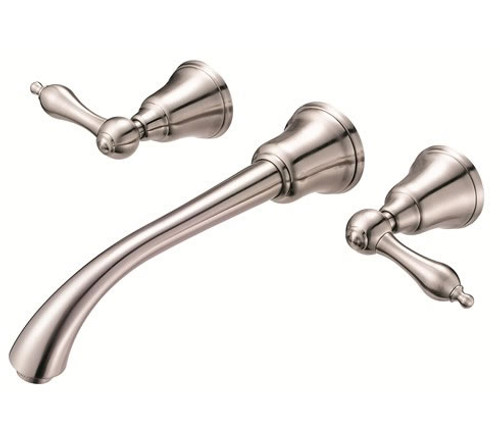 Danze D316240BNT - Fairmont Two Handle TRIM Wall Mount Lav Lever Handle with Touch Down Drain - Tumbled Bronzeushed Nickel