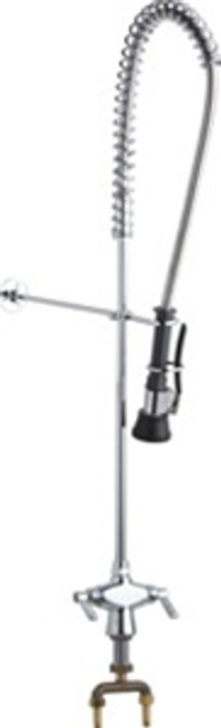 Chicago Faucets 919-TFABCP - Single Hole Deck Mounted Pre-Rinse Fitting with Triple Force Spray Head