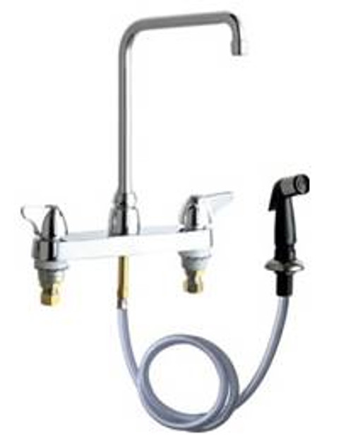 Chicago Faucets - 1102-HA8CP - 8-inch Center Deck Mounted Sink Faucet with Side Spray Chicago Faucets - 1102-HA8CP - 8-inch Center Deck Mounted Sink Faucet with Side Spray