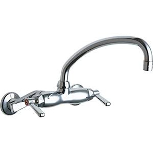 Chicago Faucets - 445-L9ABCP Adjustable Wall Mounted Faucet, L9 - Swing Spout and E3 - 2.2 GPM Softflo? Aerator. Faucet also includes 369 - Lever Handles and Quaturn? Operating Cartridges