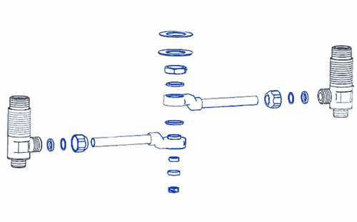 Chicago Faucets 12 Inch Widespread Lavatory Swing T Rebuild Kit