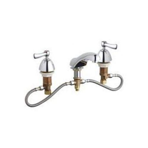 Chicago Faucets 404-HZABCP - Fully Adjustable Widespread Concealed Deck Mount Lavatory Sink Faucet