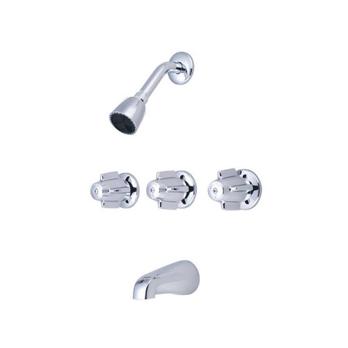 Central Brass 0971-C - 11-inch Three Handle Tub and Shower Faucet