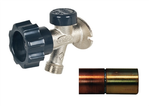 Mansfield by Prier - 481-14 - HYDRANT-Wall 481-14-inch Anti-Siphon, Gray Handle, Nickel Plated, 1/2-inch SWT x 3/4-inch Push Mansfield by Prier - 481-14 - HYDRANT-Wall 481-14-inch Anti-Siphon, Gray Handle, Nickel Plated, 1/2-inch SWT x 3/4-inch Push