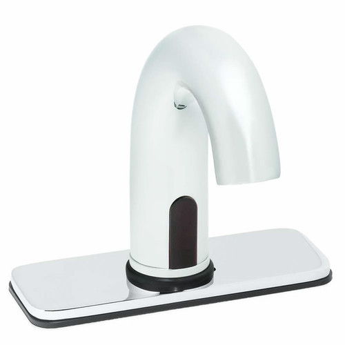 Speakman S-9710 - Battery powered lavatory faucet. Solenoid with built-in filter. Electronics housed above counter. Solid brass body. Uses two (2) 3-volt lithium batteries. Low battery warning light (10% life remains). 60-second time out feature prevents