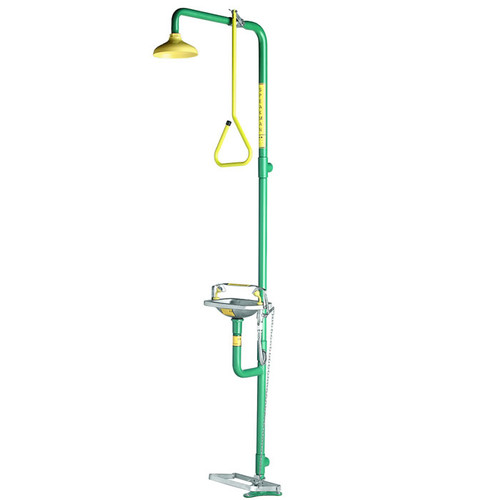 Speakman SE-612 - Stay open shower with pull rod activation, SE-505 eyewash, hand & foot activated.