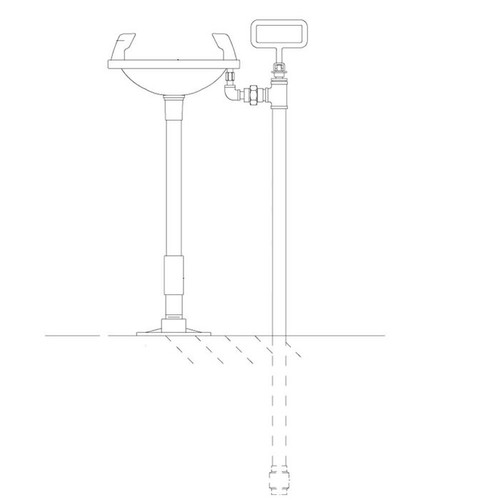 Speakman SE-441 - Freeze protected, pedestal mounted, yellow plastic bowl, frost-proof valve, 42-inch bury depth.  Add $105.00/Ft for bury depth up to 60-inch max.
