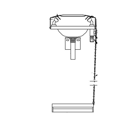 Speakman SE-515 - Rectangular bowl eyewash. Wall mounted, stainless steel bowl, trigger bar or foot activated.