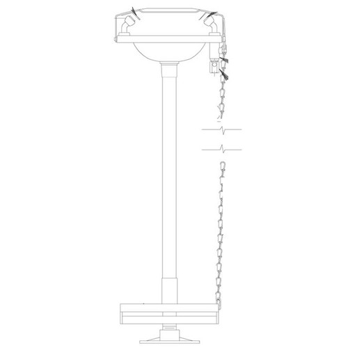 Speakman SE-546 - Rectangular bowl eyewash. Pedestal mounted, stainless steel bowl, trigger bar or foot activated.