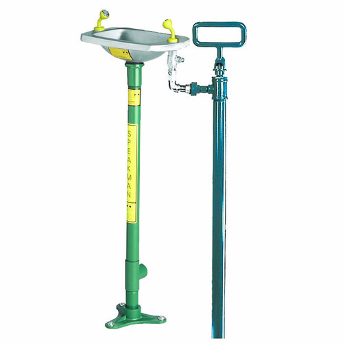 Speakman SE-555 - Rectangular bowl eyewash. Freeze protected, pedestal mounted, stainless steel bowl, frost-proof valve, 42-inch bury depth.  Add $105.00/Ft for bury depth up to 60-inch max. Speakman SE-555 - Rectangular bowl eyewash. Freeze protected, pedestal mounted, stainless steel bowl, frost-proof valve, 42-inch bury depth.  Add $105.00/Ft for bury depth up to 60-inch max.