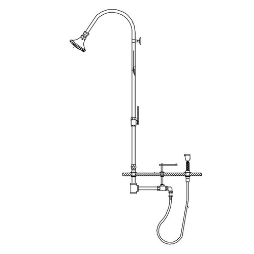 Speakman SE-701 - Tabletop mounted deluge shower, pull lever activated, polished chrome, drench hose.