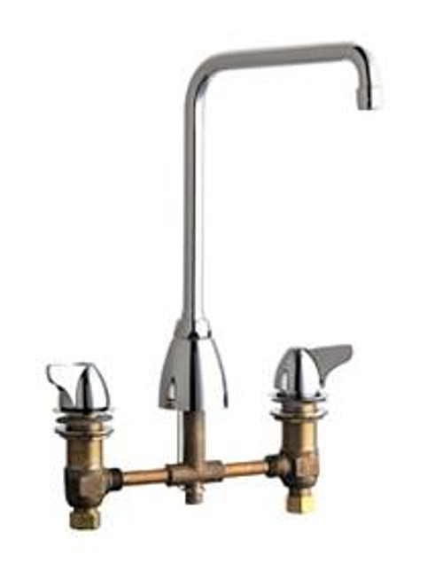 Chicago Faucets - 1201-AHA8CP - 8-inch Deck Mounted Kitchen Sink Faucet