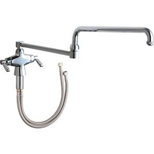 Chicago Faucets 50-DJ26ABCP - Two Handle, Single Hole Deck Mounted Faucet with 26-inch Double Jointed Swing Spout Chicago Faucets 50-DJ26ABCP - Two Handle, Single Hole Deck Mounted Faucet with 26-inch Double Jointed Swing Spout