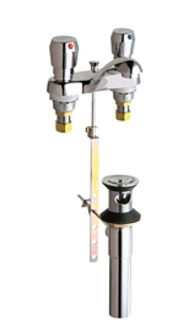 Chicago Faucets - 797-665ABCP - 4-inch Center Lavatory Faucet with Pop-Up Drain