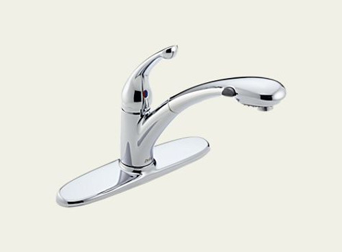Delta 470-DST Signature: Single Handle Pull-Out Kitchen Faucet, Chrome Delta 470-DST Signature: Single Handle Pull-Out Kitchen Faucet, Chrome