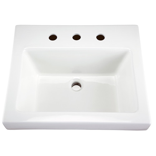 Gerber 0013829 Wicker Park Countertop Lavatory 21"x18" Rectangle 8" CC White Gerber 0013829 Wicker Park Countertop Lavatory 21"x18" Rectangle 8" CC White
