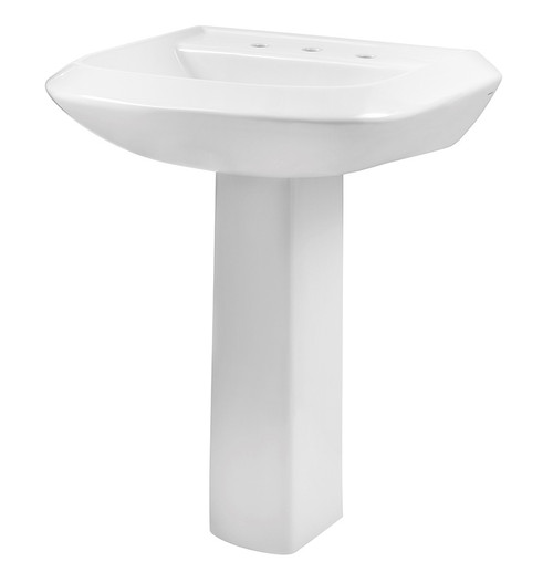 Gerber 23-599 Avalanche Standard 8"CC Ped Lav Combo: 13-599 Lav w/ 29-834 Ped White