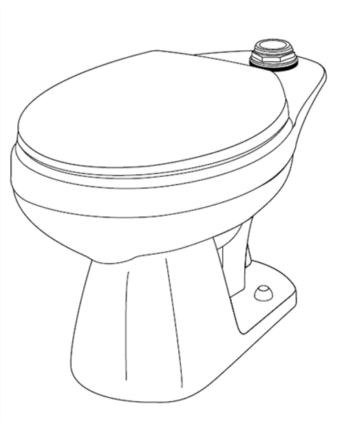 Gerber 25-820 1.6gpf Round Front Floor Mounted Top Spud Bowl 1-1/2" Spud 10" Rough-In White