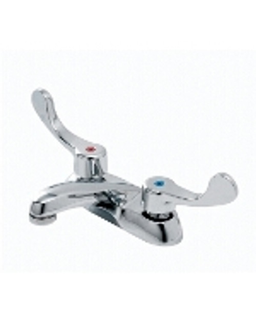 Gerber - COMCL 2 HANDLE LAVATORY FAUCET 4-inch CER WRIST BLADE HANDLES GRID STRNR - CHROME