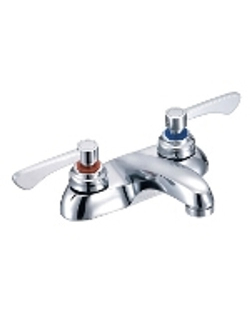 Gerber - COMCL 2 HANDLE LAVATORY FAUCET 4-inch CER LEVER HANDLES GRID STRNR - CHROME