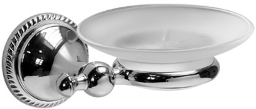 Meridian 2202320 - Glass Soap Dish & Holder (Solid Brass Construction) - Oil Rubbed Bronze