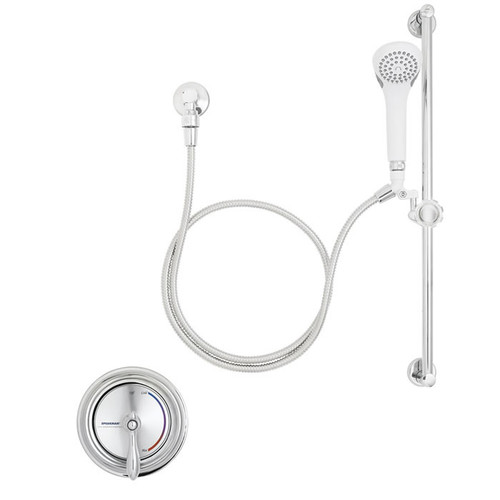 Speakman SM-3040 - SM-3000 anti-scald valve. VS-1000-AF includes hand shower, hose, supply ell, vacuum breaker and mounting post. VS-123 24-inch slide bar. Meets ASSE 1016 and ASME A112.18.1/CSA B125.1 Speakman SM-3040 - SM-3000 anti-scald valve. VS-1000-AF includes hand shower, hose, supply ell, vacuum breaker and mounting post. VS-123 24-inch slide bar. Meets ASSE 1016 and ASME A112.18.1/CSA B125.1