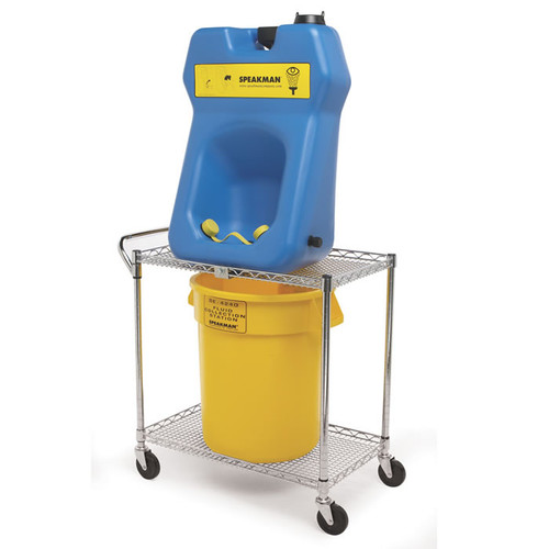 Speakman SE-4380 - 20 gallon gravity-fed eyewash and SE-4360 transportation cart. Speakman SE-4380 - 20 gallon gravity-fed eyewash and SE-4360 transportation cart.