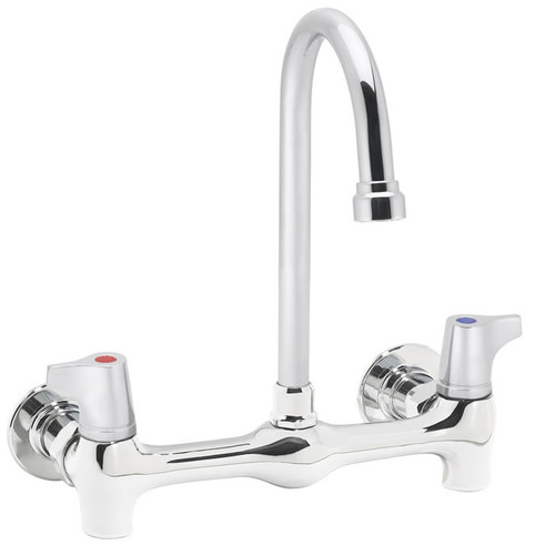 Speakman SC-5748 - Commander thru/back faucet with 5 1/4-inch deep gooseneck rigid or swivel with wing handles