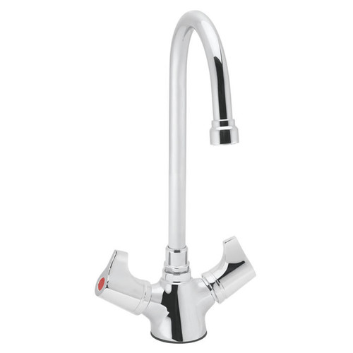 Speakman SC-7128 - Commander two handle lab faucet with 5 1/4-inch deep gooseneck rigid or swivel and wing handles