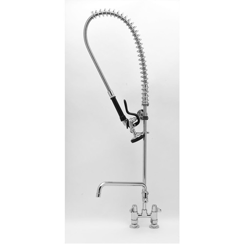 T&S Brass - 5PR-4D08 - Pre-Rinse, Deck Mount Base, 4-inch Centers, 6-inch Wall Bracket, 8-inch Add-On Faucet T&S Brass - 5PR-4D08 - Pre-Rinse, Deck Mount Base, 4-inch Centers, 6-inch Wall Bracket, 8-inch Add-On Faucet