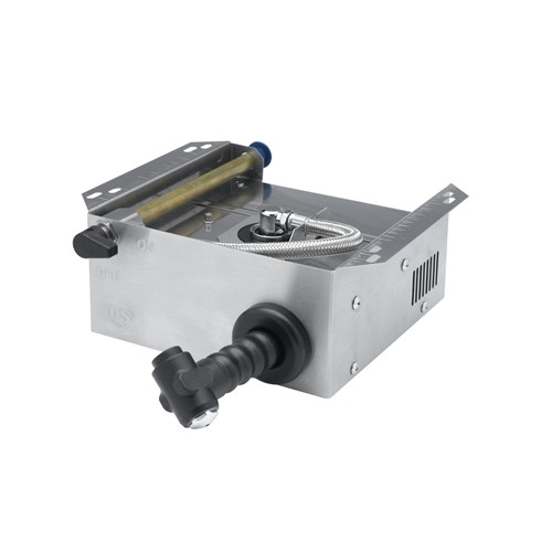 T&S Brass B-7161-C 6' Combi-Oven Hose Reel, Stainless Steel Shroud, Push-Button Spray Valve