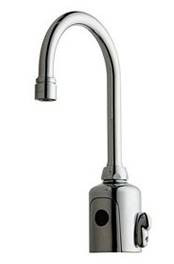 Hytronics - Single Hole Faucet, Deck Mount, Electronic Faucet with Gooseneck Spout and Dual Beam Infrared Sensor