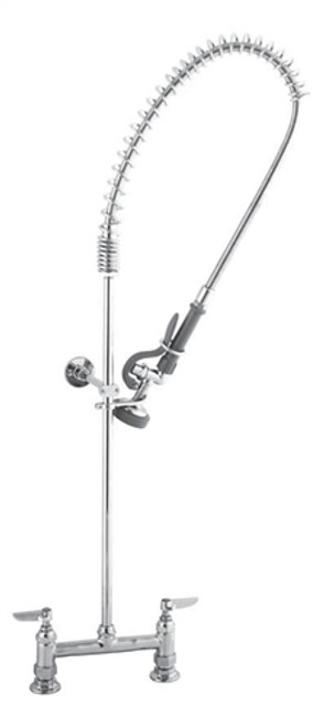 T&S Brass - B-0123-B - 8-inch center deck Faucet with B-0107 Spray Valve and 1/2-inch NPT Female Inlets, With Wall Bracket T&S Brass - B-0123-B - 8-inch center deck Faucet with B-0107 Spray Valve and 1/2-inch NPT Female Inlets, With Wall Bracket