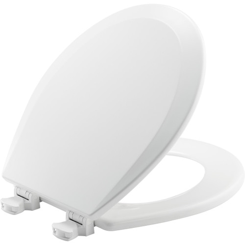 500EC 000 - Bemis Round Enameled Wood Toilet Seat with Easy-Clean Hinge, White