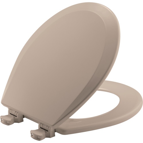 500EC 068 - Bemis Round Enameled Wood Toilet Seat, Fawn Beige
