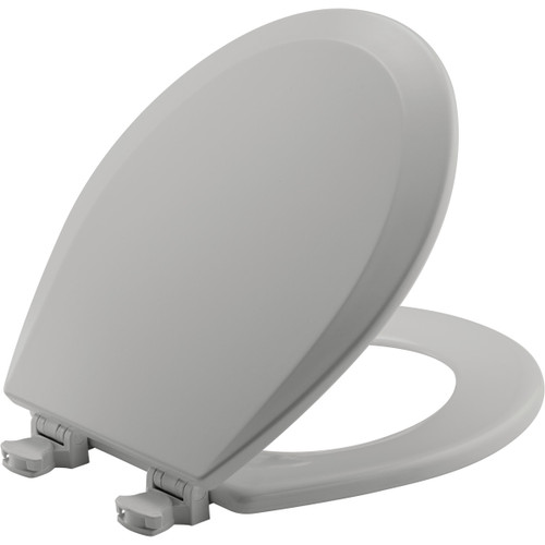 500EC 162 - Bemis Round Enameled Wood Toilet Seat, Silver