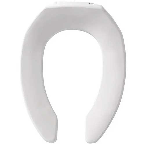 Church 295CT 000 Elongated Open Front Toilet Seat with Check Hinge, White