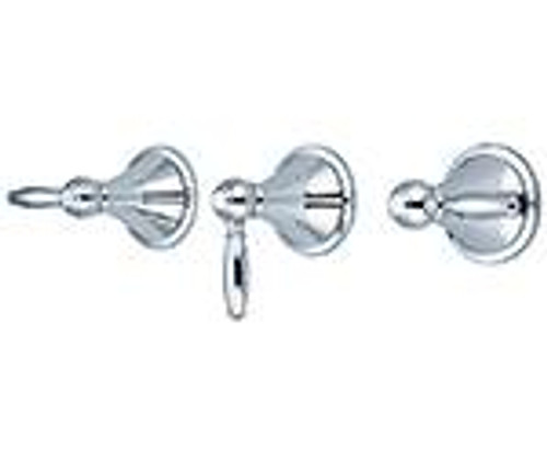 Central Brass 80951-L3 Tub & Shower-3 Lvr Hdl 1/2" Ip 11" Cntrs Ceramic Cart-Pvd Pc (Polished Chrome Finish)