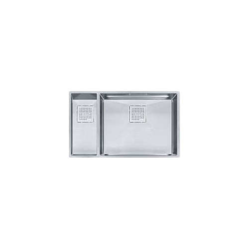Franke PKX160LH Peak 31-1/8" X 17-3/4" Double Bowl Undermount Sink, Small Bowl Left, Stainless Steel Franke PKX160LH Peak 31-1/8" X 17-3/4" Double Bowl Undermount Sink, Small Bowl Left, Stainless Steel