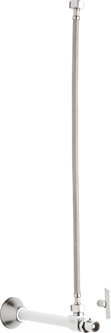 Chicago Faucets STC-52-13-AB - Compression Angle Stop, Loose Key with 20-inch Riser and Wall Flange, 1/2-inch Copper w/5-inch extension x 1/2-inch Compression