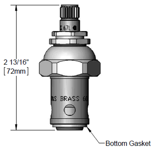 T&S Brass 006478-40 Spindle Assembly, Eterna, CWS Escutcheon Bonnet, RTC (Hot), Teflon Seat Washer T&S Brass 006478-40 Spindle Assembly, Eterna, CWS Escutcheon Bonnet, RTC (Hot), Teflon Seat Washer