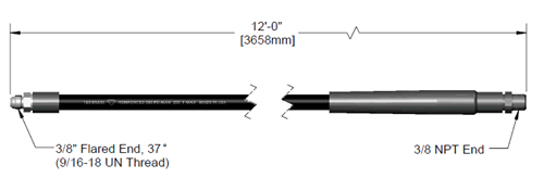 T&S Brass 017938-45 - Replacement Hose Kit, 3/8-inch Id X 12 Ft (B-7102 Series)