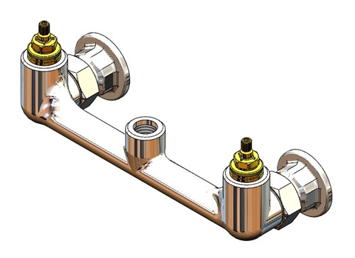 T&S Brass - 013977-40 - 8-inch WALL MT BODY ASM W/ CER CTRG, AA INLETS, CHECK VLV