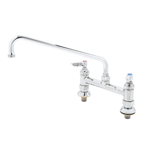 T&S Brass - B-0222-EE - Double Pantry Faucet, Deck Mount, 8-inch Centers, 6-inch Swing Nozzle (059X), EE Inlets T&S Brass - B-0222-EE - Double Pantry Faucet, Deck Mount, 8-inch Centers, 6-inch Swing Nozzle (059X), EE Inlets