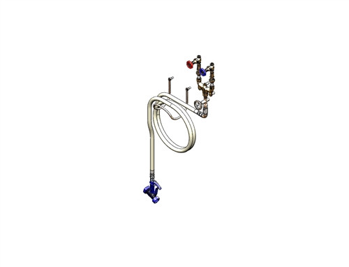 T&S Brass - B-1451-01 - Washdown Station, Hot and Cold Water, Thermometer, Mixing Valve 3/4-inch NPT Inlets, 50' Hose T&S Brass - B-1451-01 - Washdown Station, Hot and Cold Water, Thermometer, Mixing Valve 3/4-inch NPT Inlets, 50' Hose