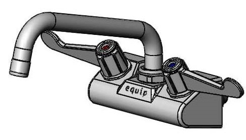 T&S Brass 5F-4WWX08 - Equip 4-inch Wall Mount Faucet W/ 8-inch Swivel Gooseneck, 4-inch Wrist Handles, & 2.2 Gpm Aerator