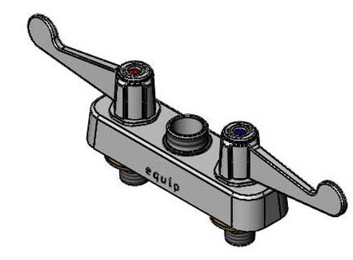T&S Brass 5F-4CWX00 - Equip 4-inch C/C Deck Mount Workboard Faucet, Swivel Outlet, 4-inch Wrist Handles, Less Nozzle