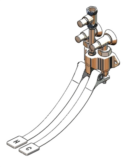 T&S Brass - B-0504-02 - Double Pedal Valve, Wall Mount, Loose Key Angle Stops, Straight Volume Control