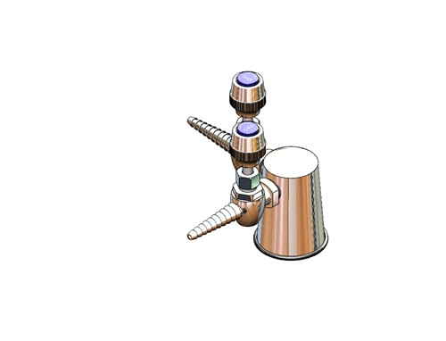 T&S Brass - BL-4210-0 - Lab Turret, Tapered w/Two 90 Degree Needle Hose Cocks